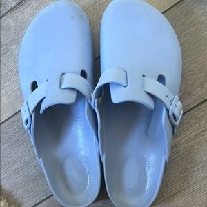 Blue Slippers with Adjustable Strap and Ventilation